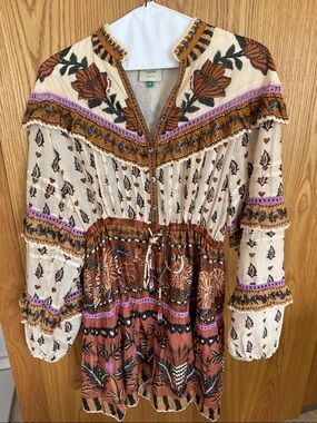 Farm Rio - Ainika Ruffled Mini Dress Small